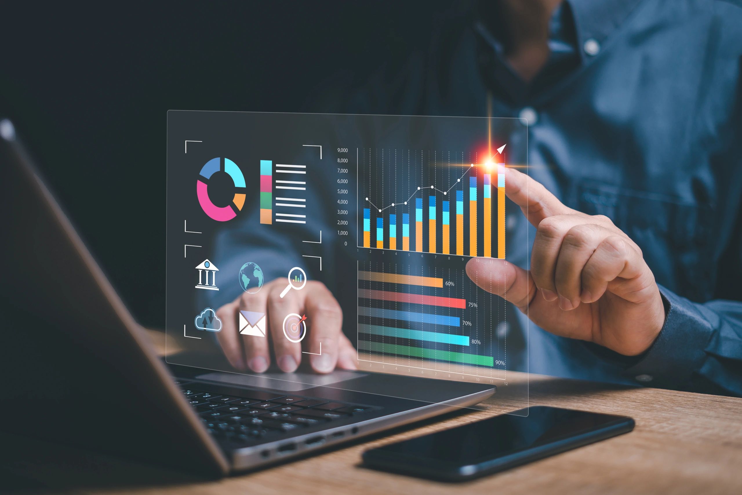 Investor checking real-time market updates
